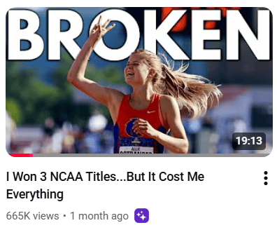 runner crossing finish line